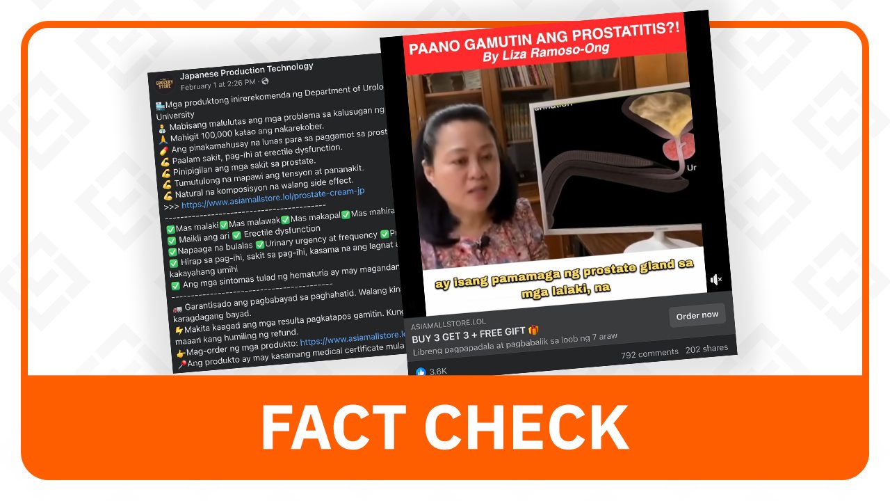 FACT CHECK: Altered video of Doc Liza Ong used in fake ad for prostate cream