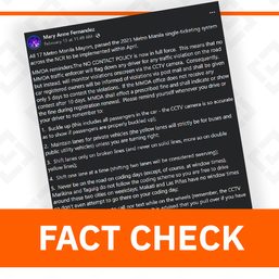 FACT CHECK: MMDA’s no contact apprehension policy still suspended