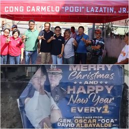 Feeling the ground? Red tents, blue posters seen in Angeles, Mabalacat in Pampanga