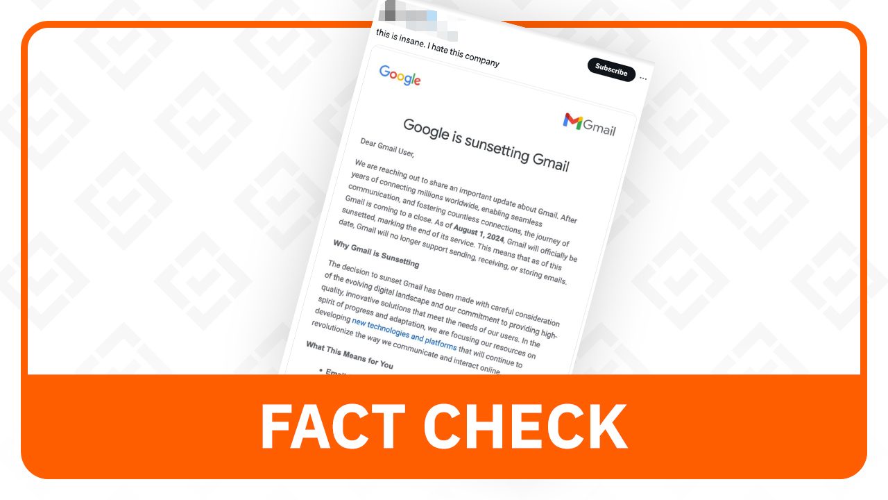 FACT CHECK: Gmail is not shutting down