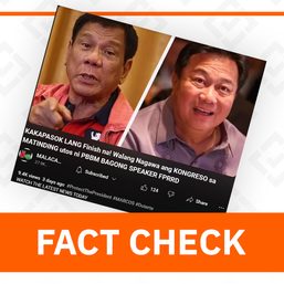 FACT CHECK: Romualdez not replaced by ex-president Duterte as House speaker