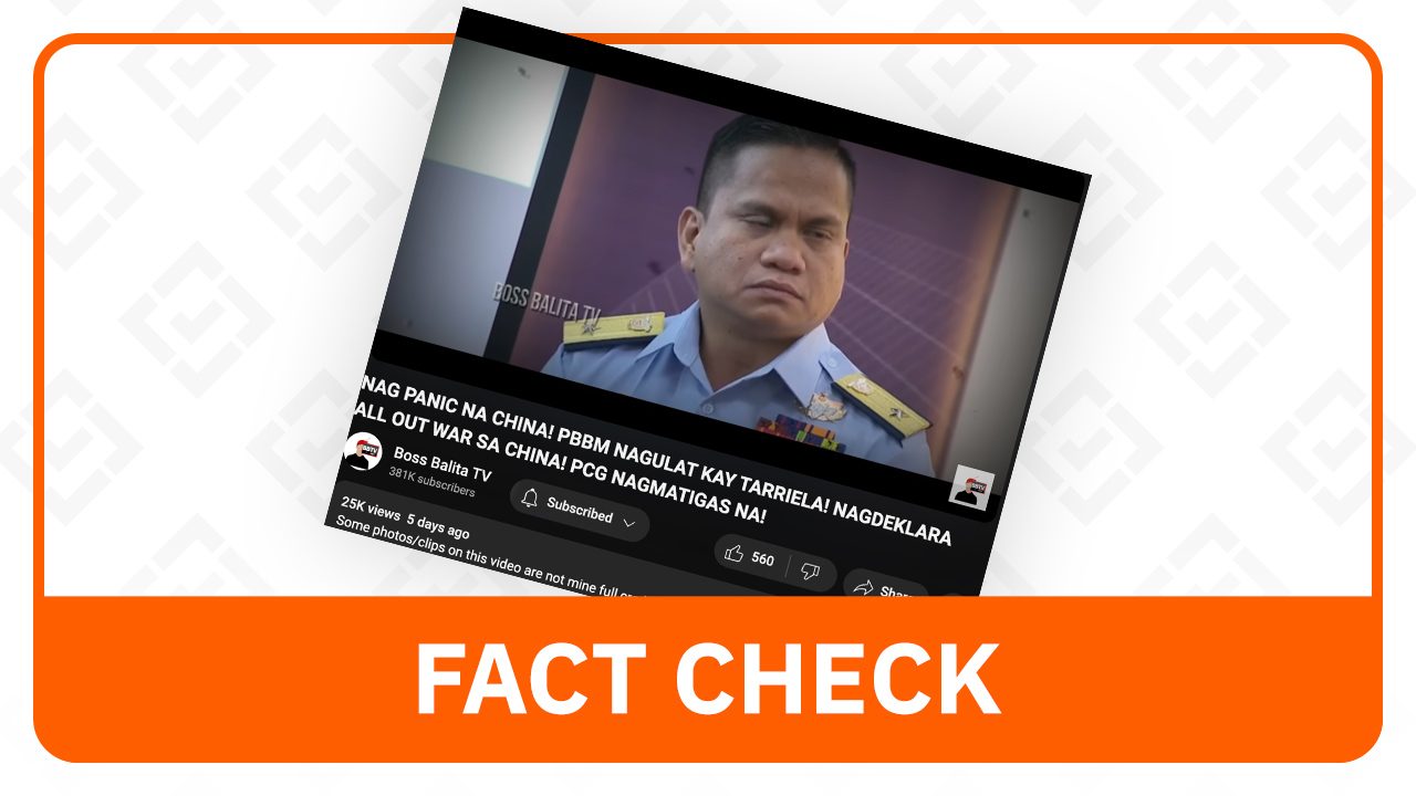 FACT CHECK: PCG spox did not declare ‘all-out war’ vs China over West PH Sea