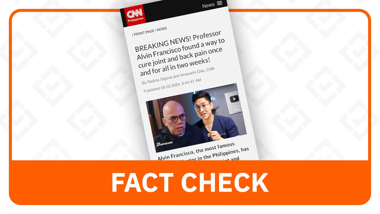 FACT CHECK: Fake CNN interview of influencer Doc Alvin used in ‘joint pain cure’ ad