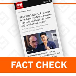 FACT CHECK: Fake CNN interview of influencer Doc Alvin used in ‘joint pain cure’ ad