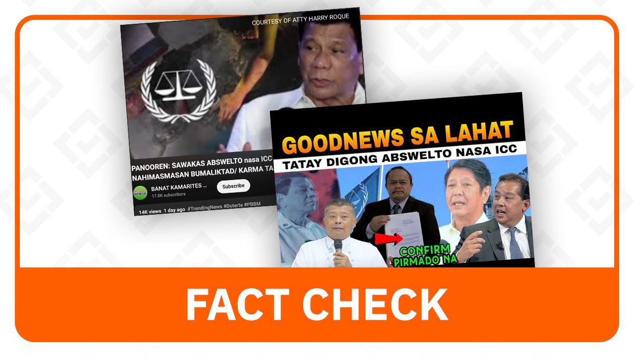 FACT CHECK: No ICC ruling acquitting Duterte in drug war killings