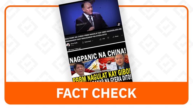 FACT CHECK: Defense chief Gibo Teodoro did not declare war on China