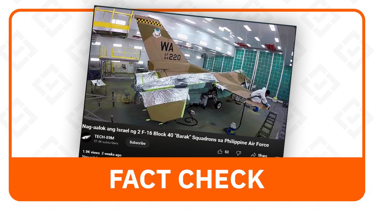 FACT CHECK: No offer of F-16 aircraft from Israel to PH