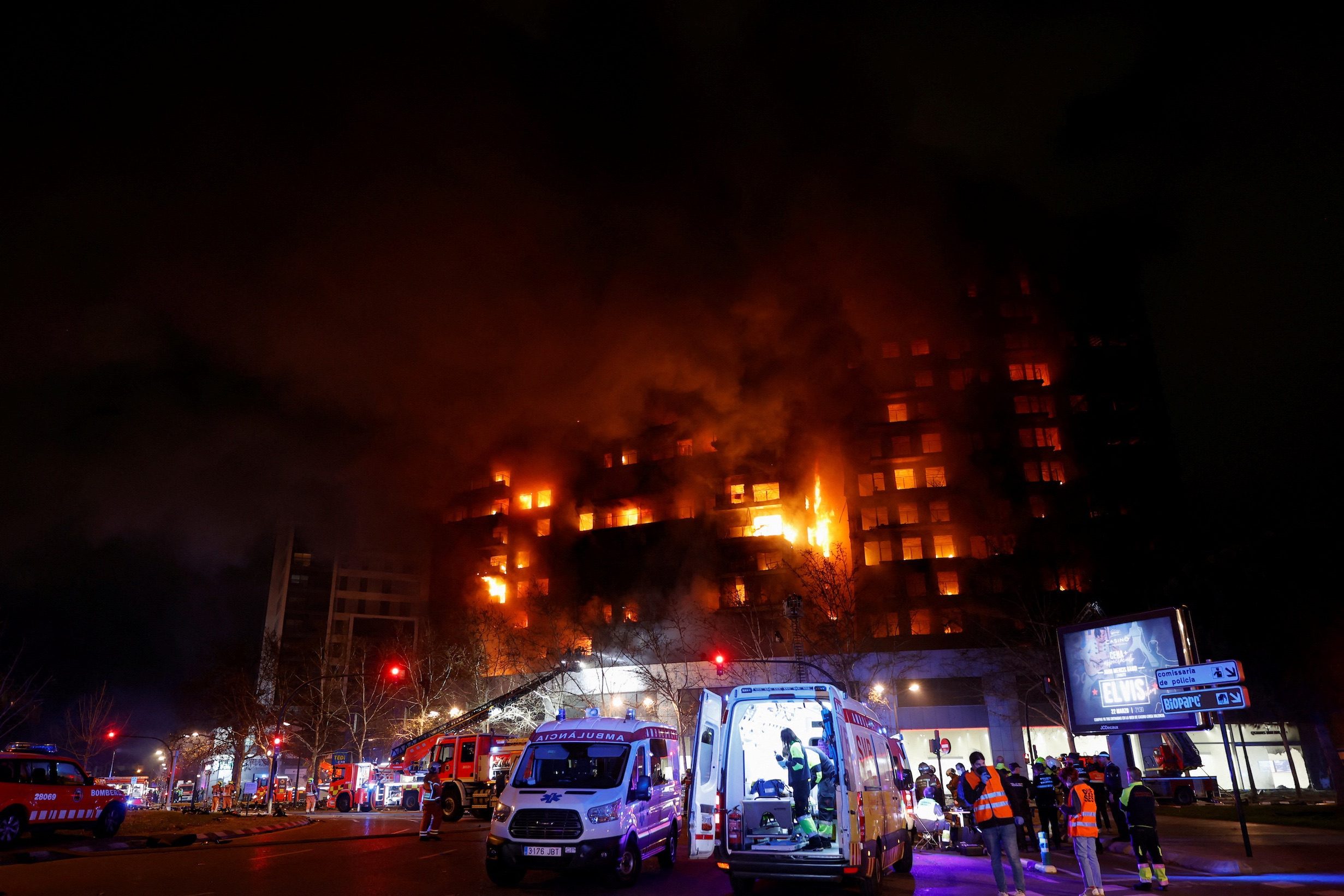 Huge apartment block fire in Spain kills nine people