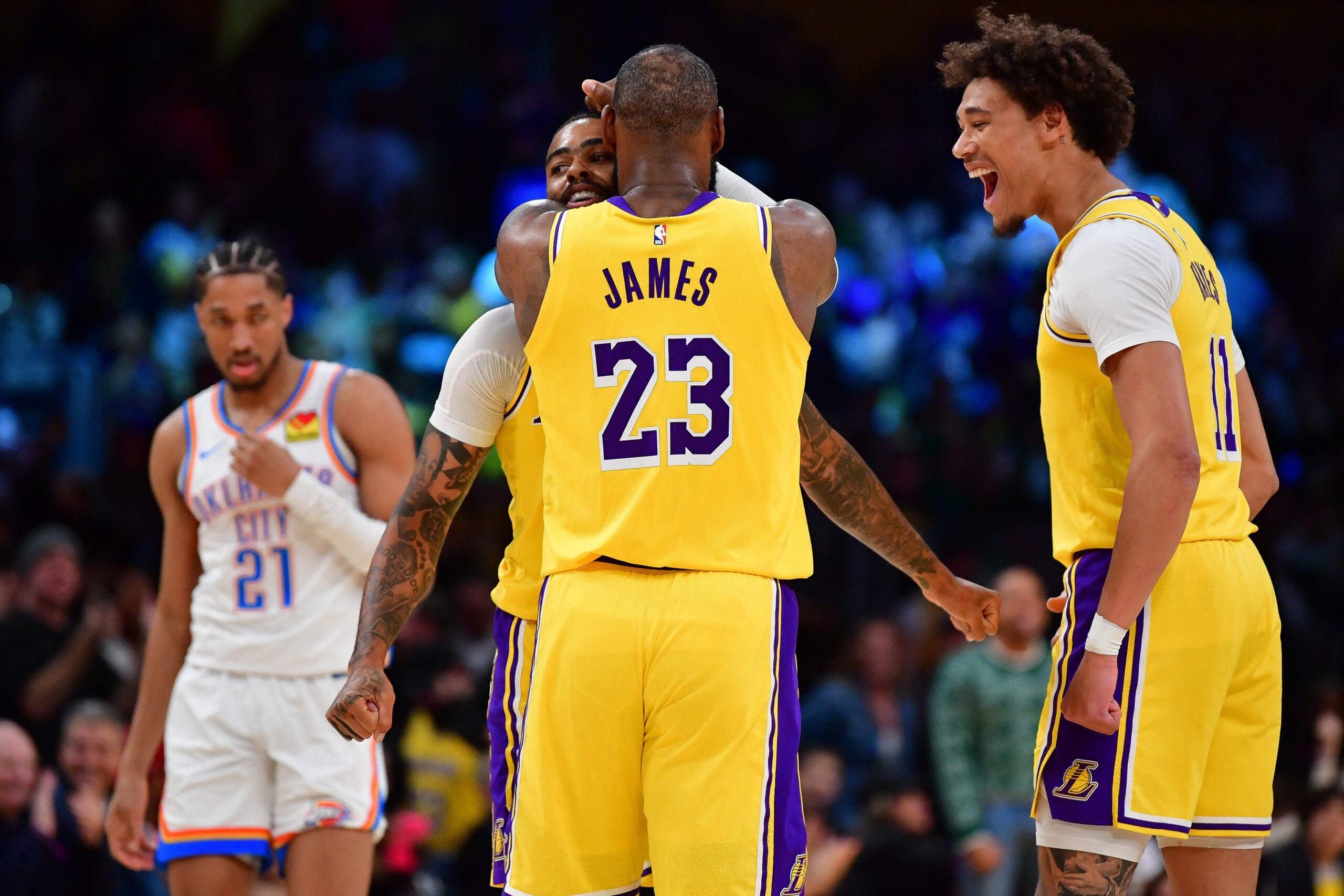 On-point Lakers pummel OKC, end Thunder’s brief stay atop NBA West