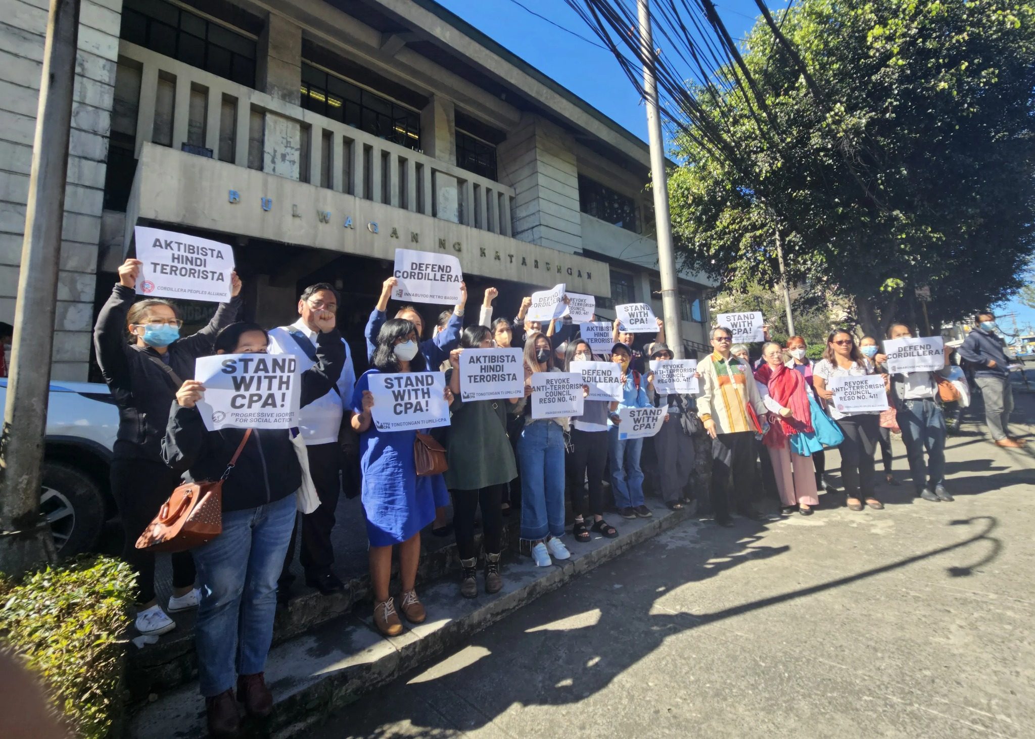 Activists cheer as Baguio court resumes hearing on anti-terrorist label petition
