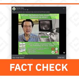 FACT CHECK: Ad uses deepfake video of Doc Willie Ong to promote voice and throat supplement
