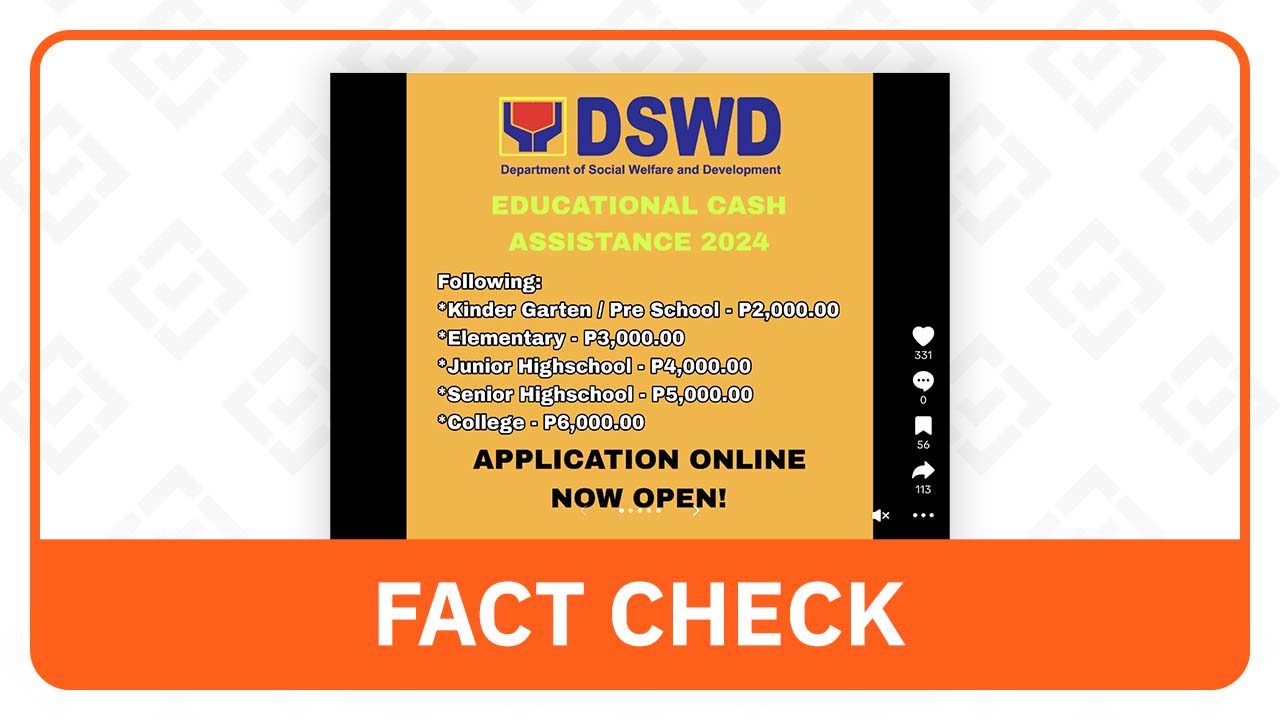FACT CHECK: Online DSWD form for education aid is fake