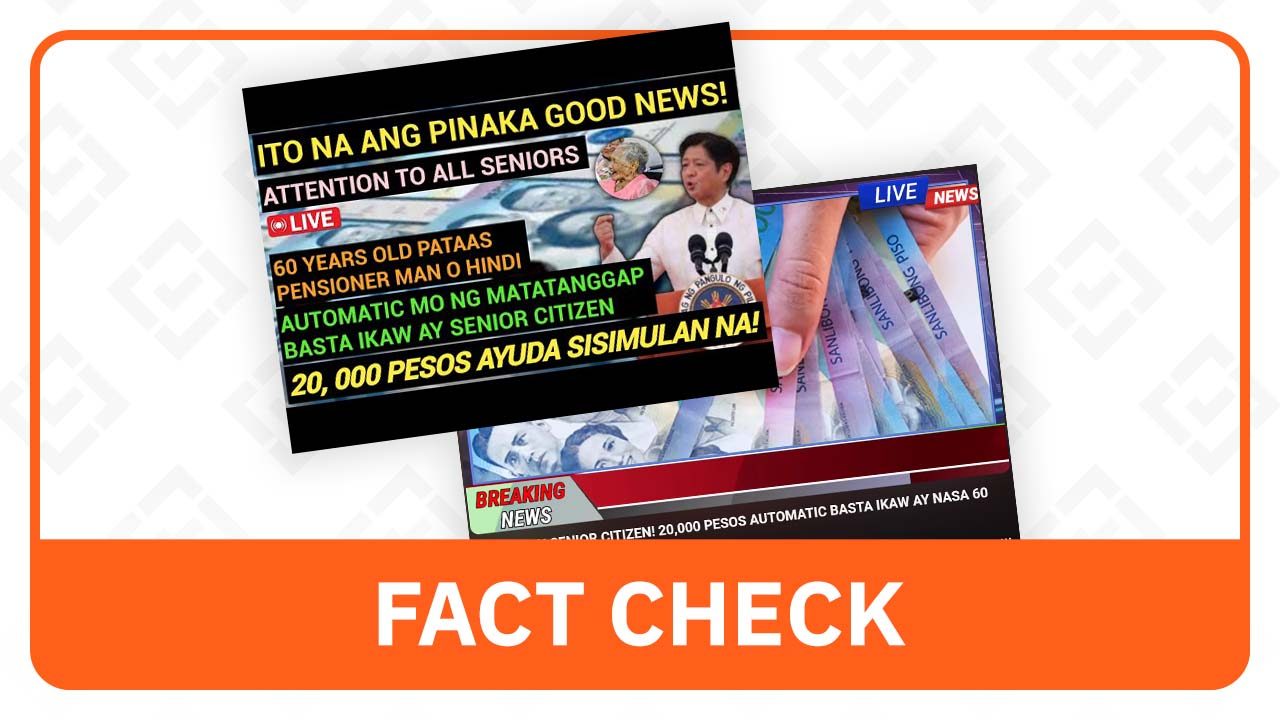 FACT CHECK: Social pension for indigent senior citizens raised to P1,000, not P20,000