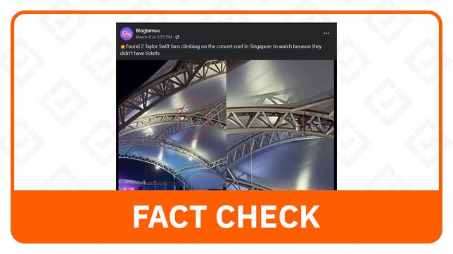 FACT CHECK: Fans did not climb up Singapore stadium roof for Taylor Swift concert