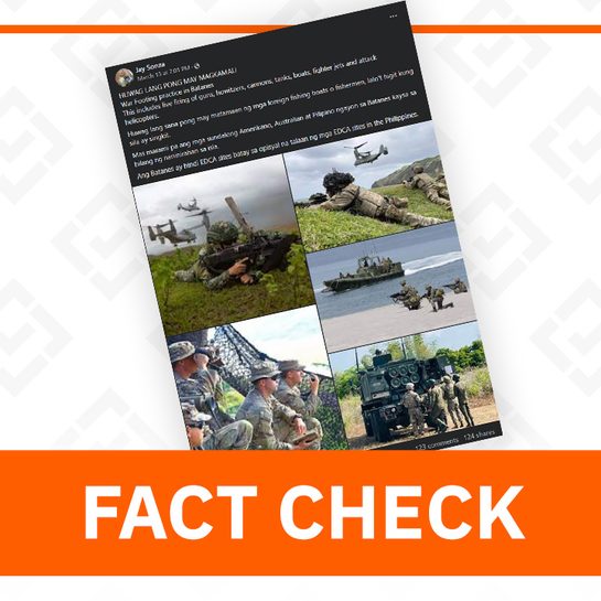 FACT CHECK: Pictures of joint training of Philippine and US soldiers not all from Batanes