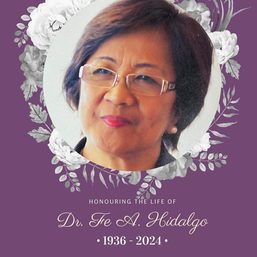 Former DepEd OIC Fe Hidalgo dies
