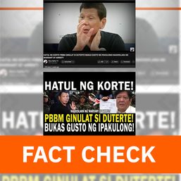 FACT CHECK: No Marcos ‘order’ to arrest ex-president Duterte over drug accusations