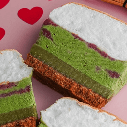 Matcha made in heaven? Try matcha-strawberry frozen brazo by this San Juan bakery