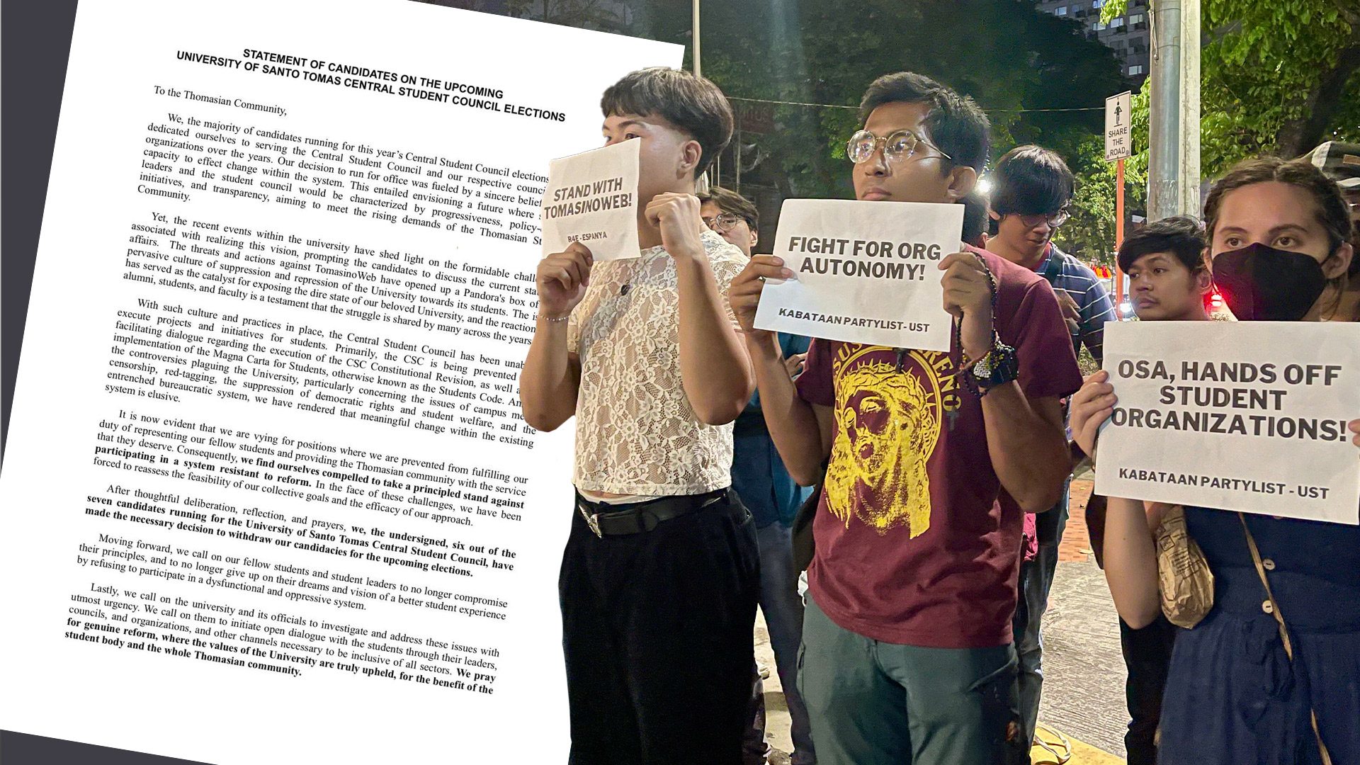 UST student council candidates quit amid university censorship issues