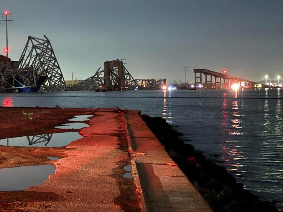 Rescuers search water for survivors after ship collides with Baltimore bridge