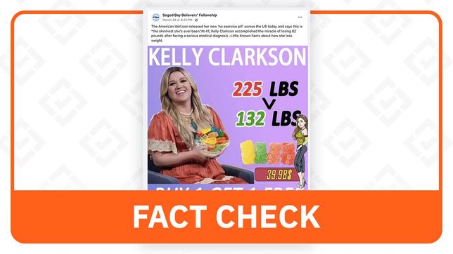 FACT CHECK: Singer Kelly Clarkson doesn’t endorse weight loss pill 
