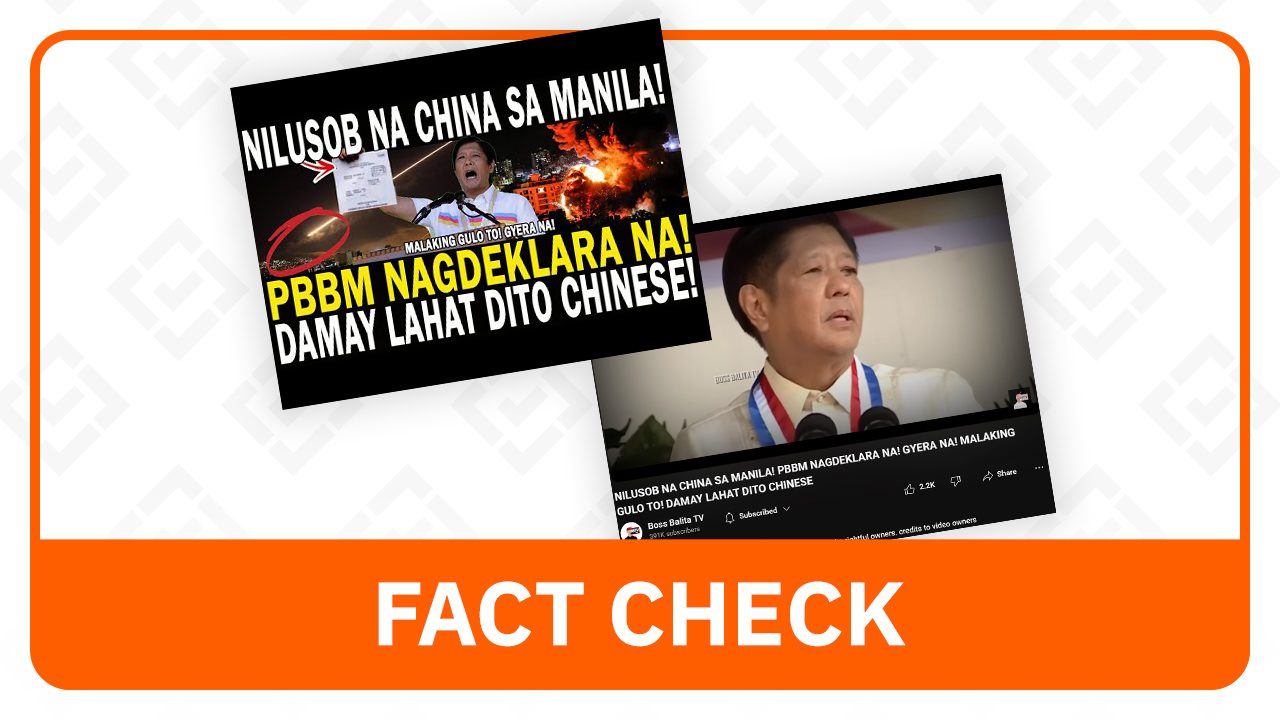 FACT CHECK: Marcos did not declare war on China in Day of Valor speech