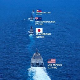 View from Manila: A sight to behold as navies of PH, Japan, US, Australia hold sea patrols