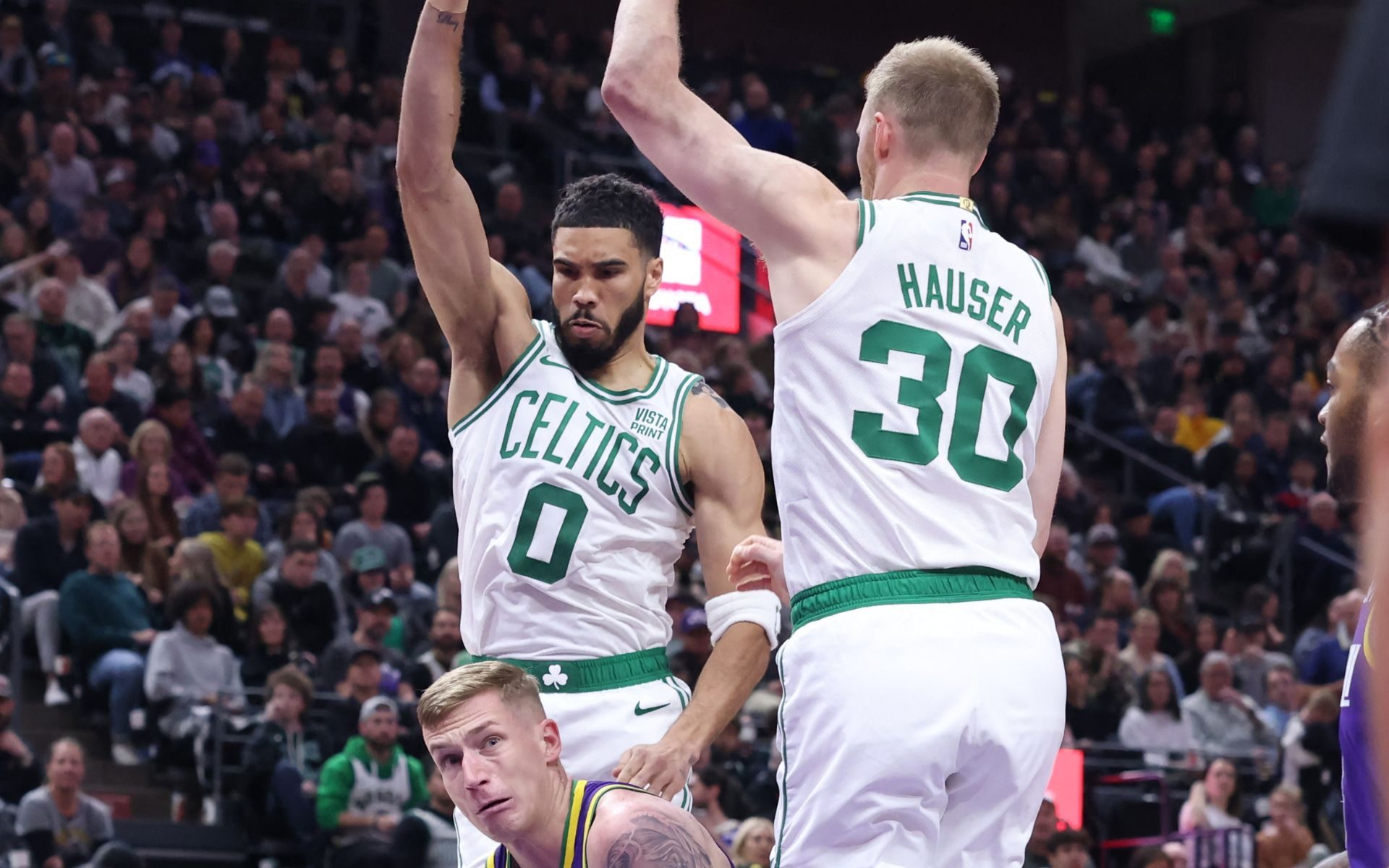 Jayson Tatum, Sam Hauser combine for 50 in Celtics’ rout of lowly Hornets