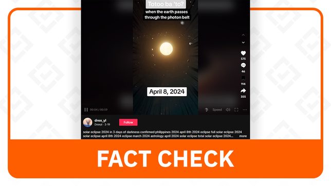 FACT CHECK: 3 days of global darkness due to April 8 solar eclipse a hoax – PAGASA