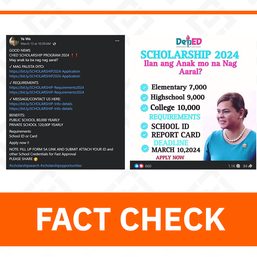 FACT CHECK: Link for DepEd scholarship program application is fake