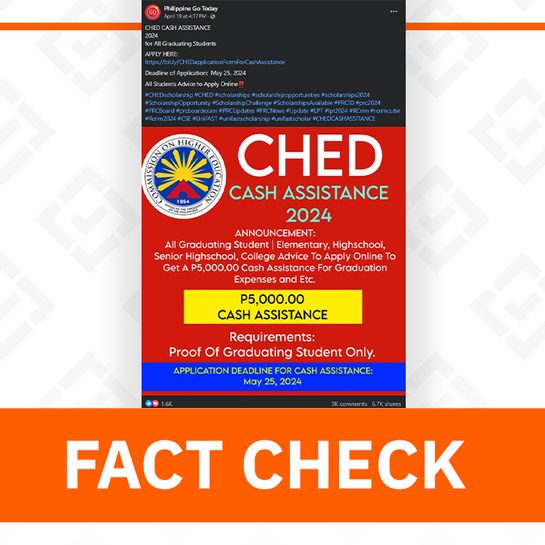 FACT CHECK: Link for CHED P5,000 cash aid for all graduating students is fake