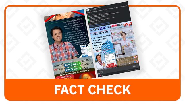 FACT CHECK: Eyes Blue neither endorsed by Doc Willie Ong nor approved by FDA