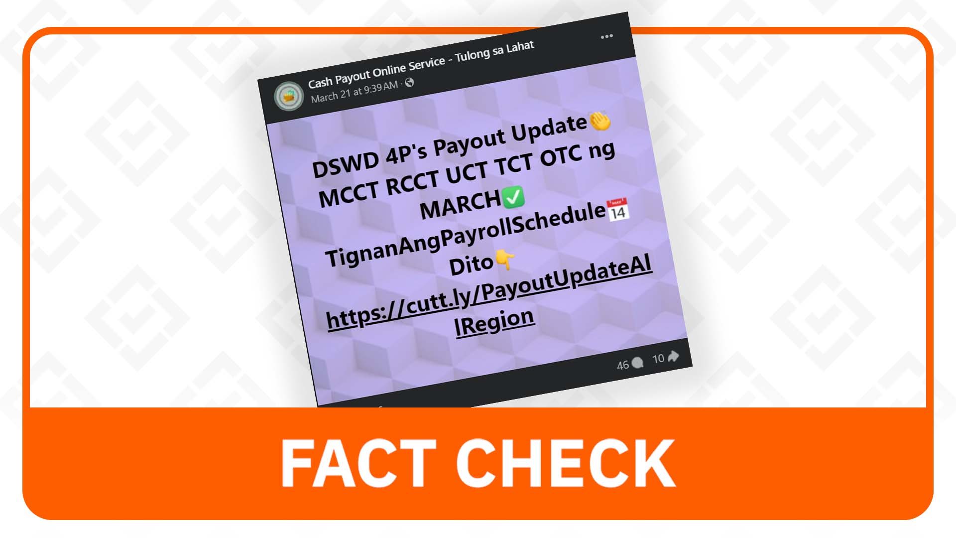 FACT CHECK: Link to 4Ps payout schedule not from DSWD