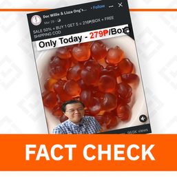 FACT CHECK: Envy Apple Cider Vinegar Gummies not endorsed by Doc Willie Ong