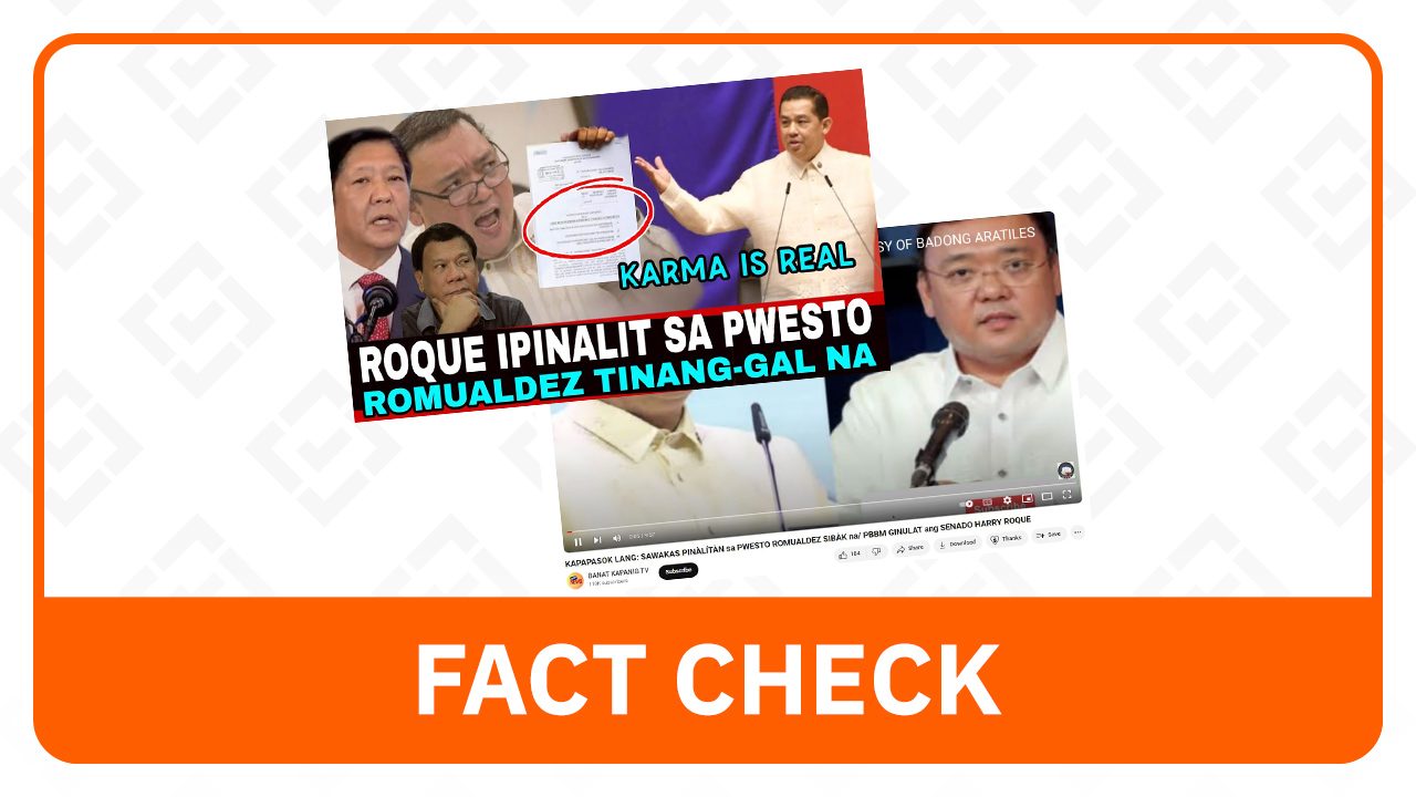 FACT CHECK: Roque not replacing Romualdez as new House speaker