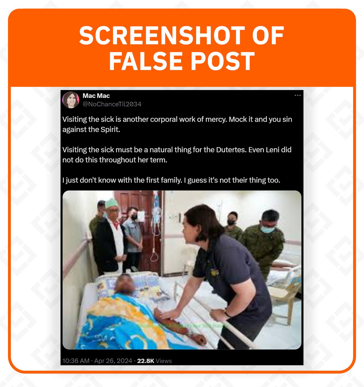 FACT CHECK: Leni Robredo visited the sick during her term as VP