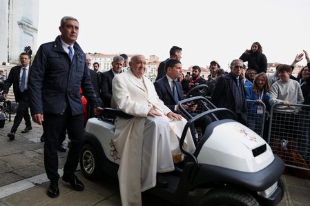 Pope visits Venice prison at start of day trip to lagoon city