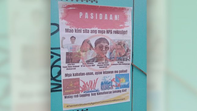 SK councilor, other youth activists red-tagged via posters near Cebu university