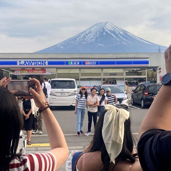 Japan town blocks view of Mount Fuji at tourist photo spot to stop crowds