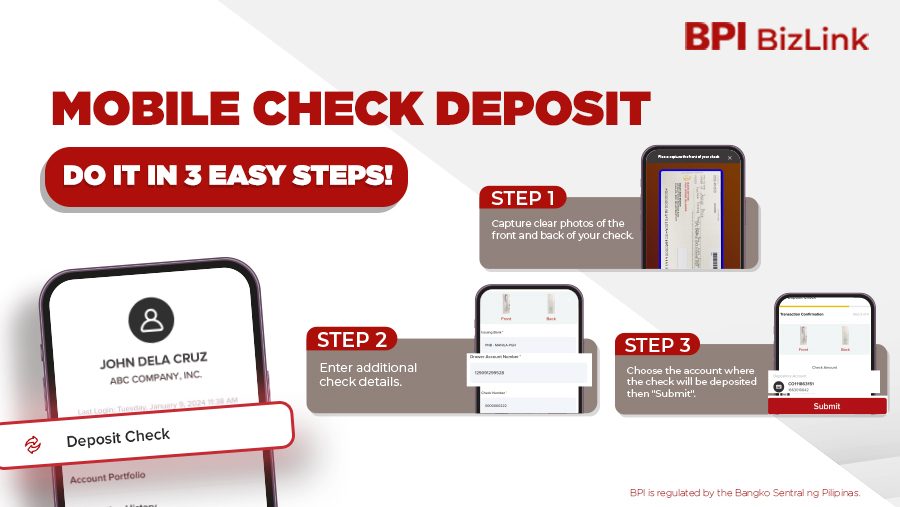 New BPI BizLink app now allows corporate clients to deposit checks via mobile