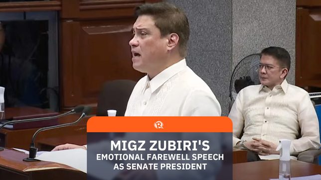 WATCH: Migz Zubiri’s emotional farewell speech as Senate president