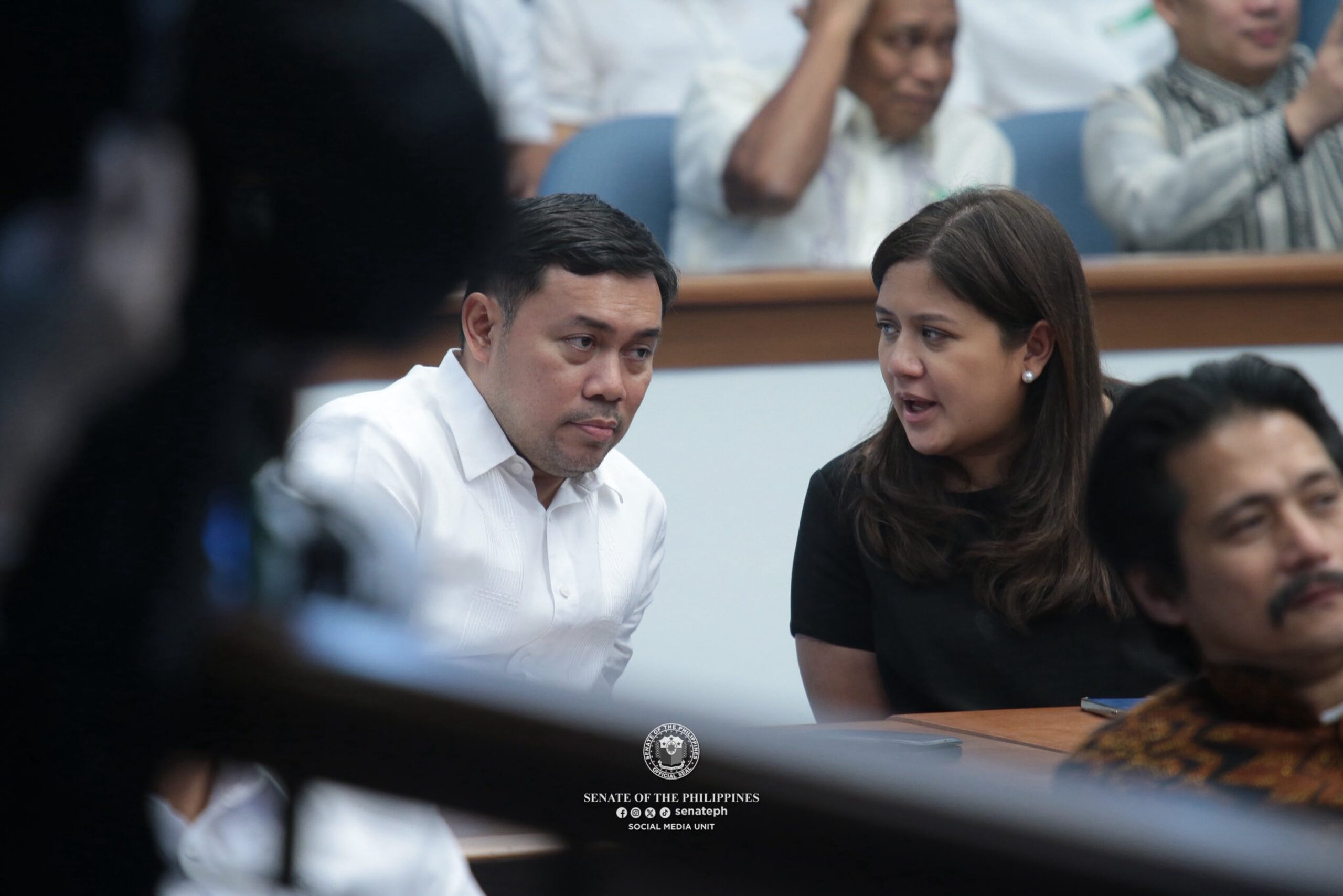 Senators Mark and Camille Villar during a regular session of the 20th congress