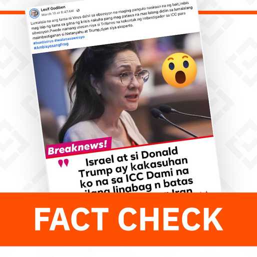 FACT CHECK: Quote card of Hontiveros saying she will file ICC case vs Israel, Trump is fake