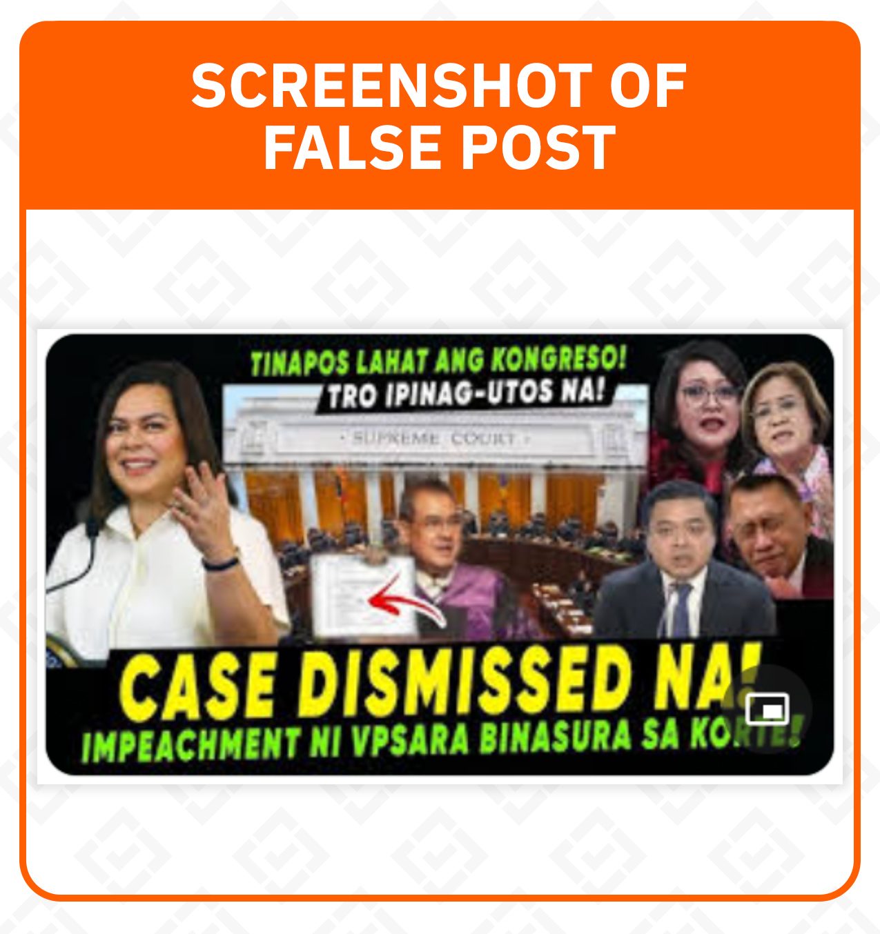 FACT CHECK: Supreme Court did not dismiss Sara Duterte impeachment after House hearings