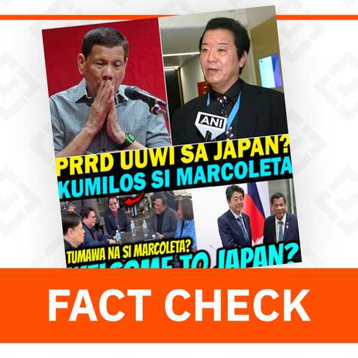 FACT CHECK: Duterte will not be sent to Japan after Marcoleta-Fujiki meeting