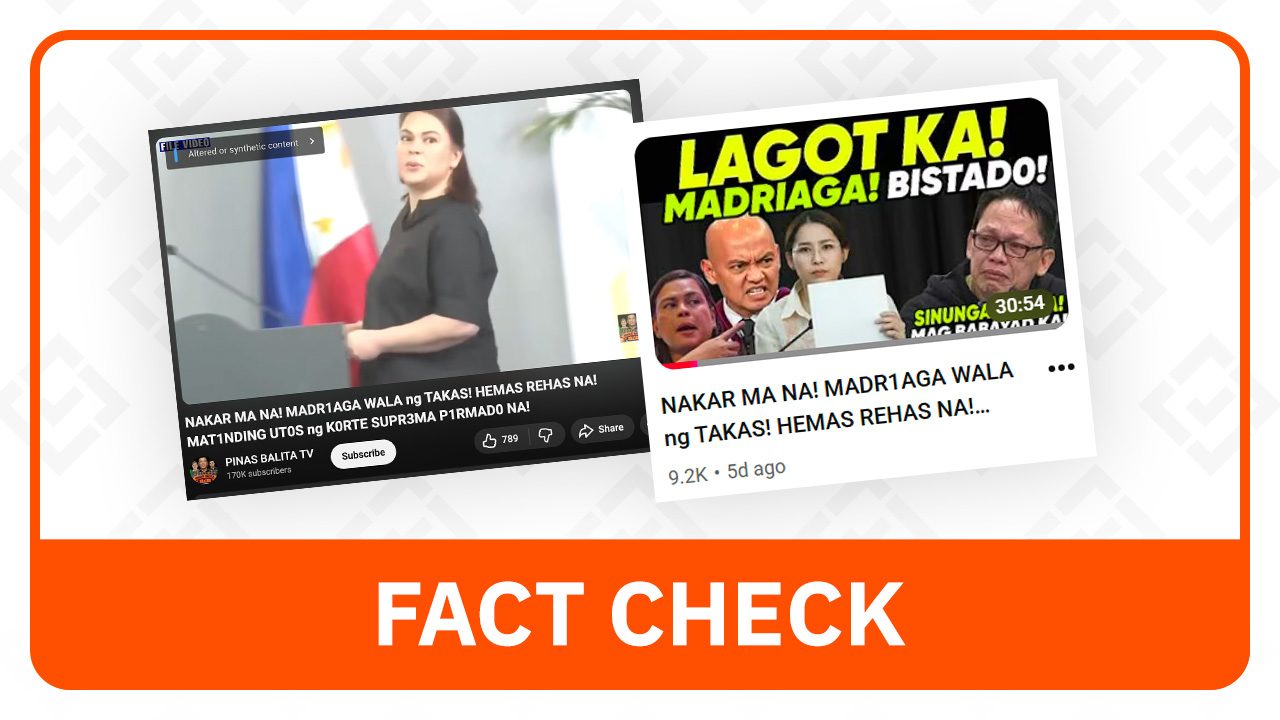 FACT CHECK: Supreme Court did not recently order Ramil Madriaga’s detention