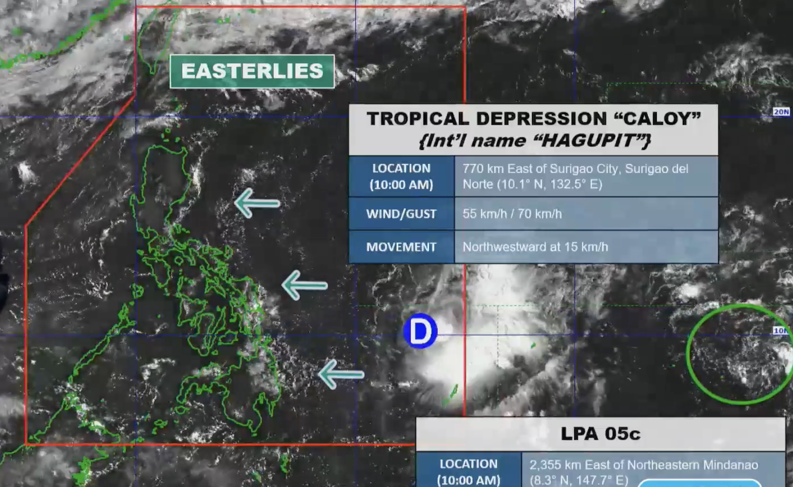 Caloy weakens into tropical depression over Philippine Sea