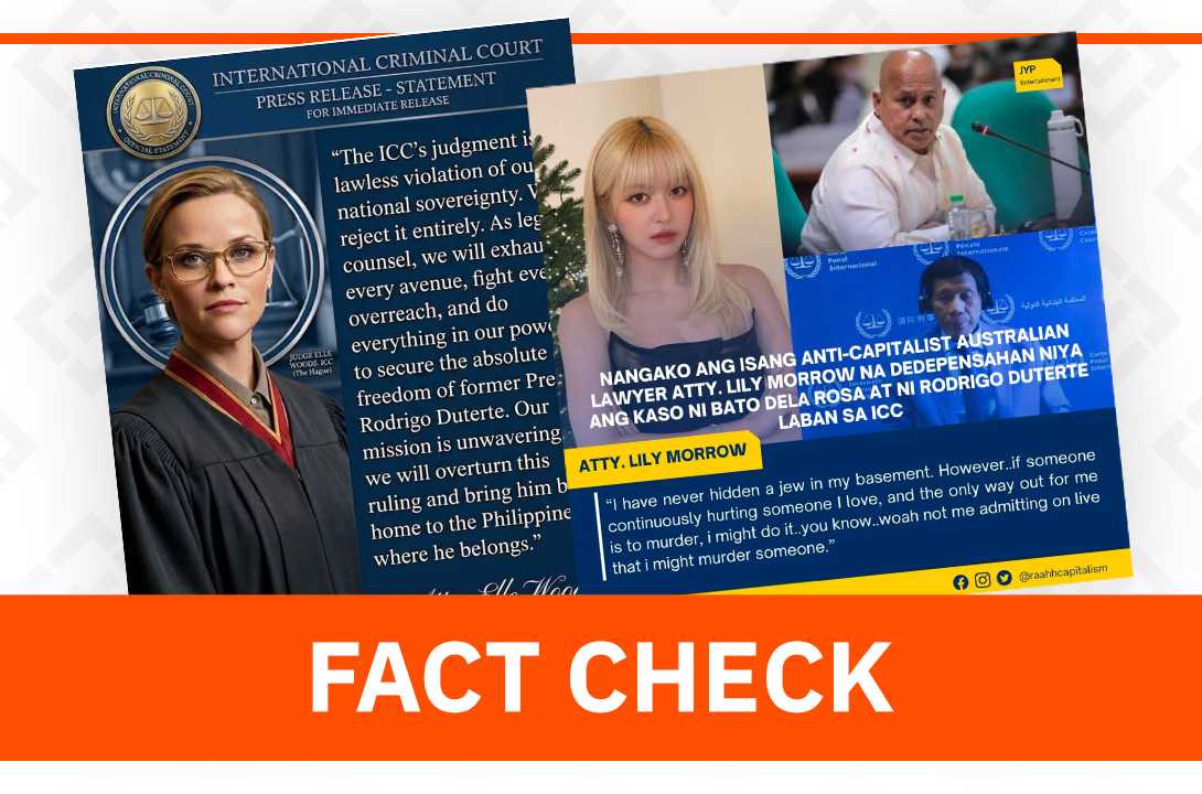 FACT CHECK: Fake quote cards on Duterte’s ICC defense cite fictional lawyers