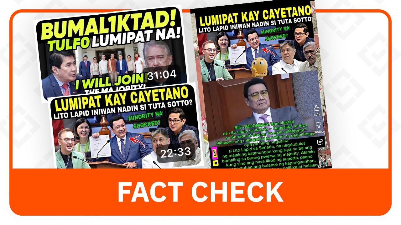 FACT CHECK: Senators Lito Lapid, Erwin Tulfo remain in the minority bloc