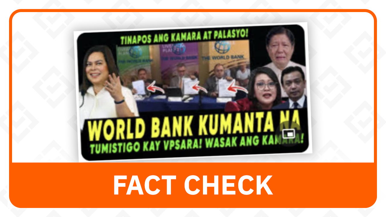 FACT CHECK: World Bank did not testify in House impeachment hearings vs VP Sara